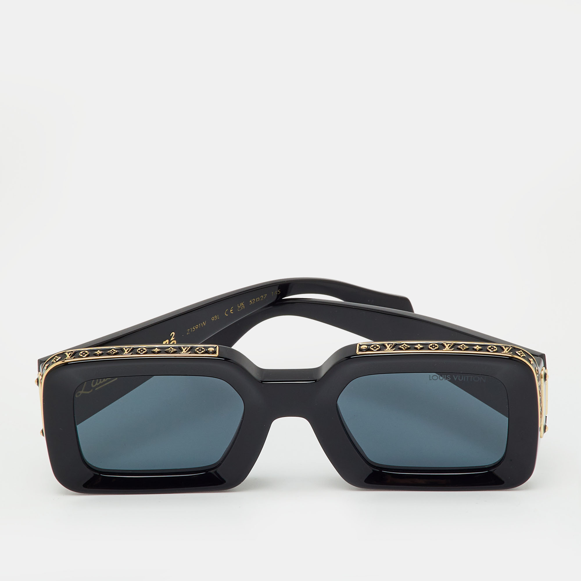 

Louis Vuitton Black/Gold Z1591W Zillionaires Rectangular Sunglasses