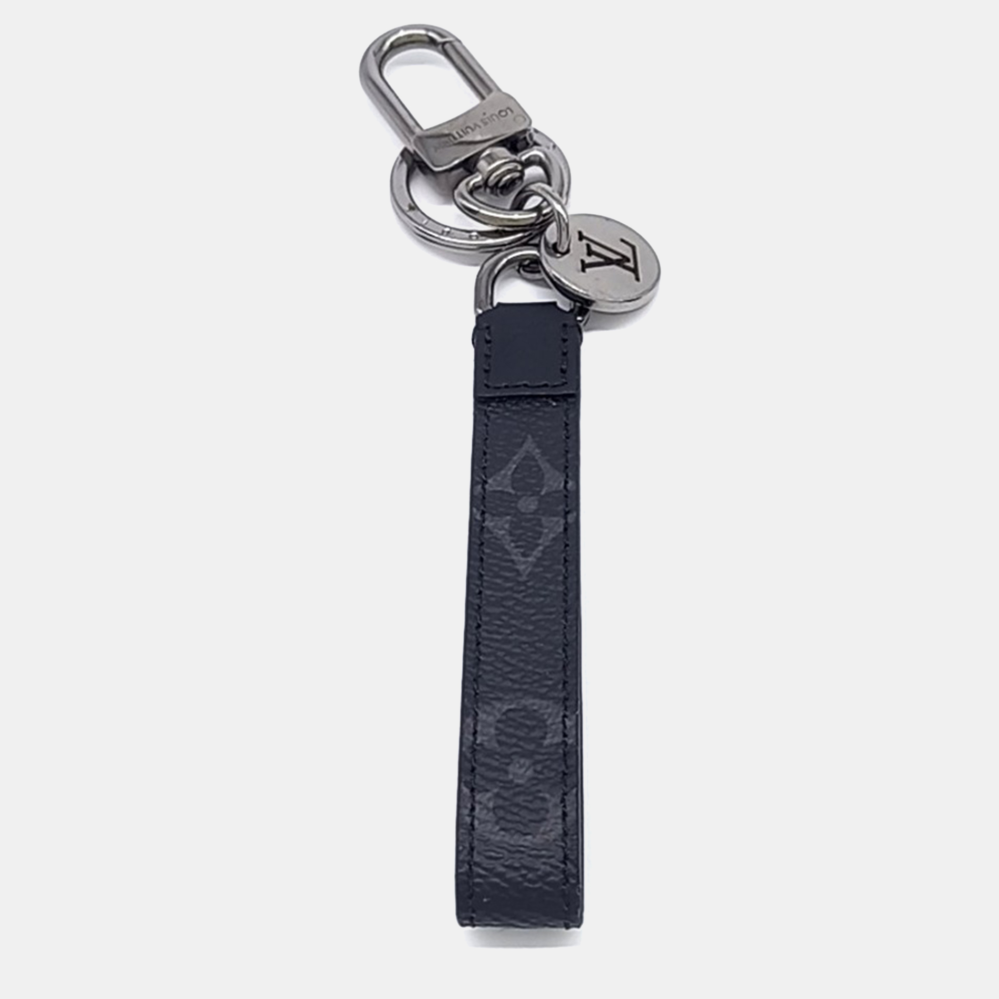 Pre-owned Louis Vuitton Black Canvas Eclipse Dragone Keychain And Bag Charm