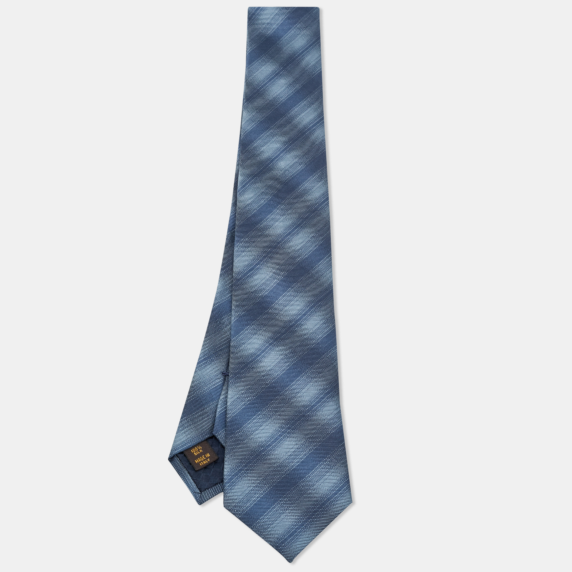 

Louis Vuitton Blue Check Pattern Silk Tie