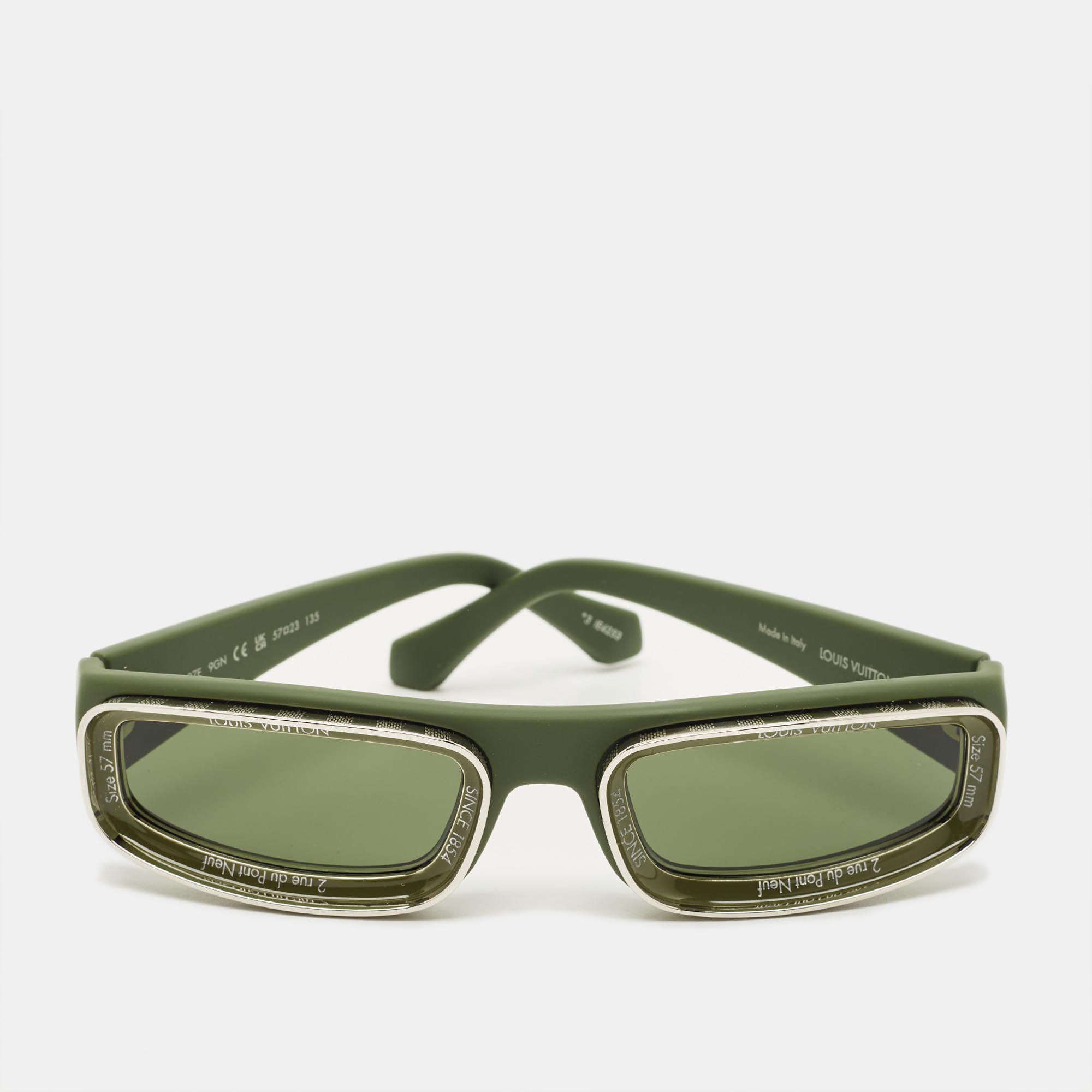 

Louis Vuitton Green LV Super Vision Low Rectangle Sunglasses