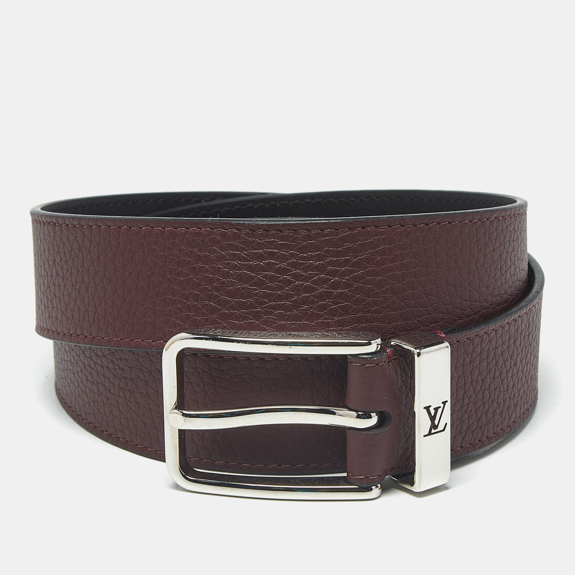 

Louis Vuitton Pont Neuf  Buckle Belt Burgundy Taurillon Leather