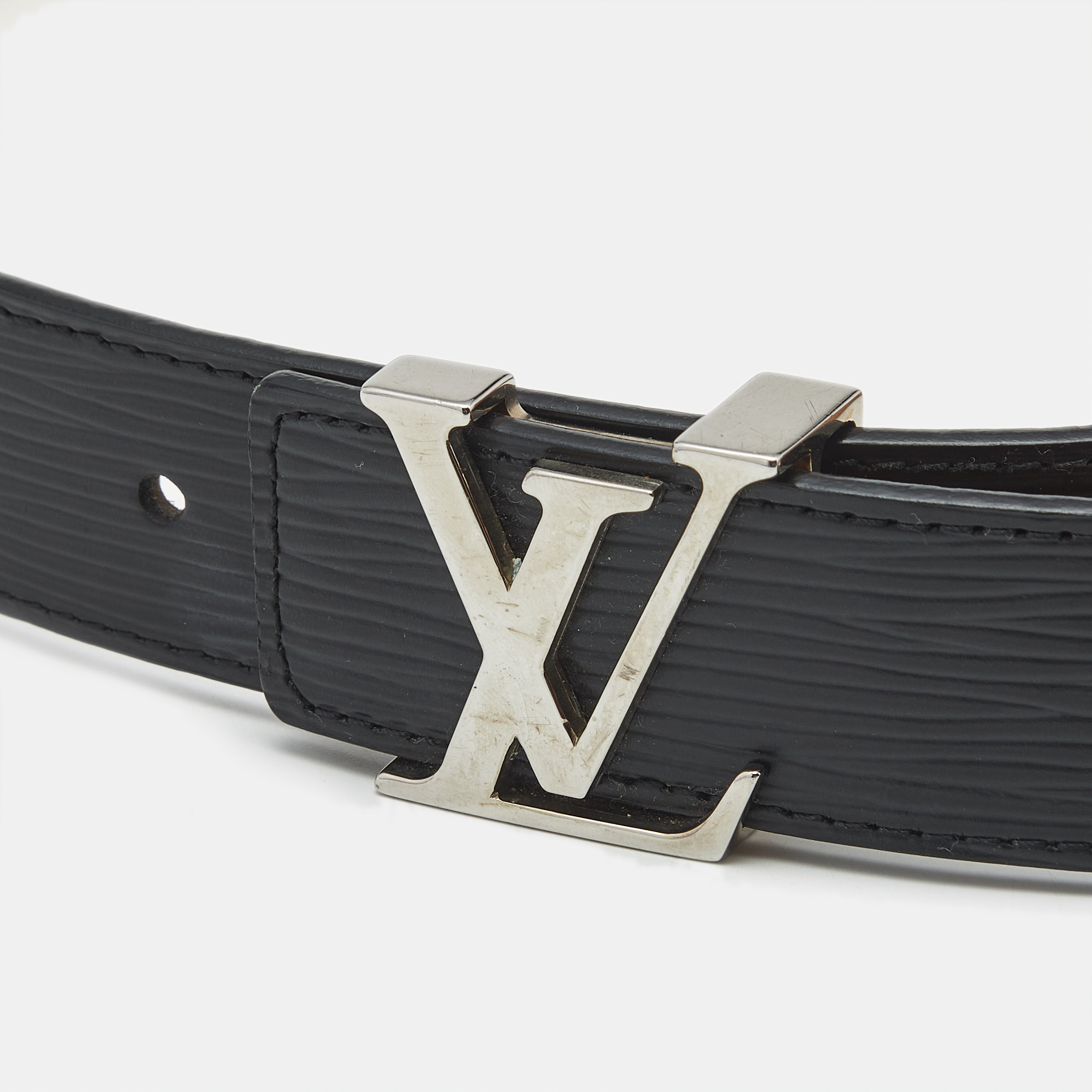 

Louis Vuitton LV Initiales  Buckle Belt Black Epi Leather