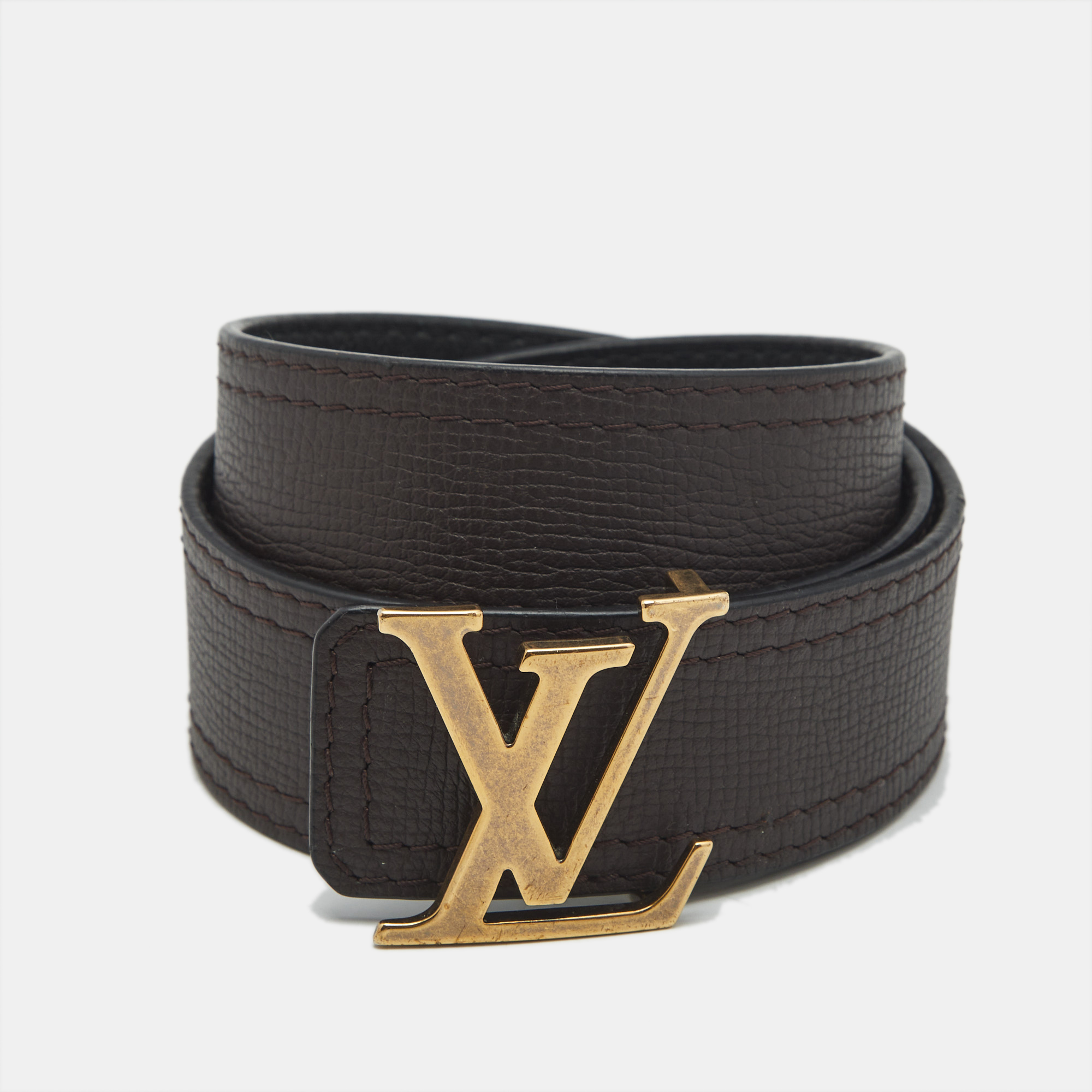 

Louis Vuitton LV Initiales  Reversible Buckle Belt Brown/Black Leather