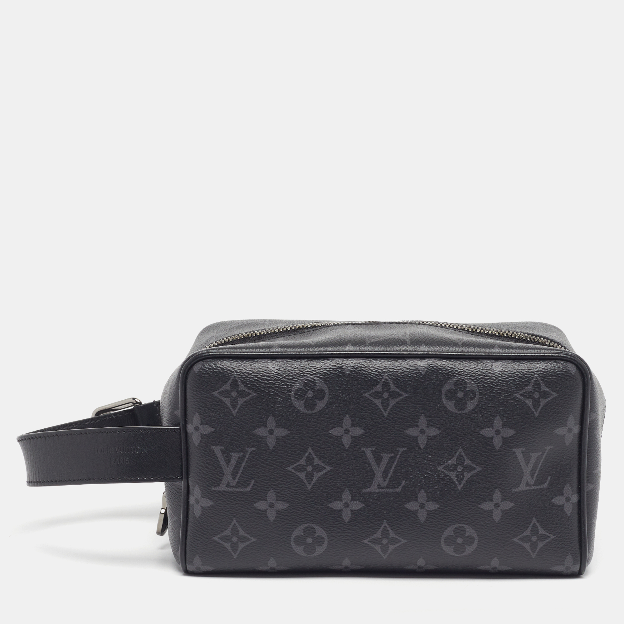 

Louis Vuitton Locker Dopp Kit Monogram Eclipse Canvas, Black