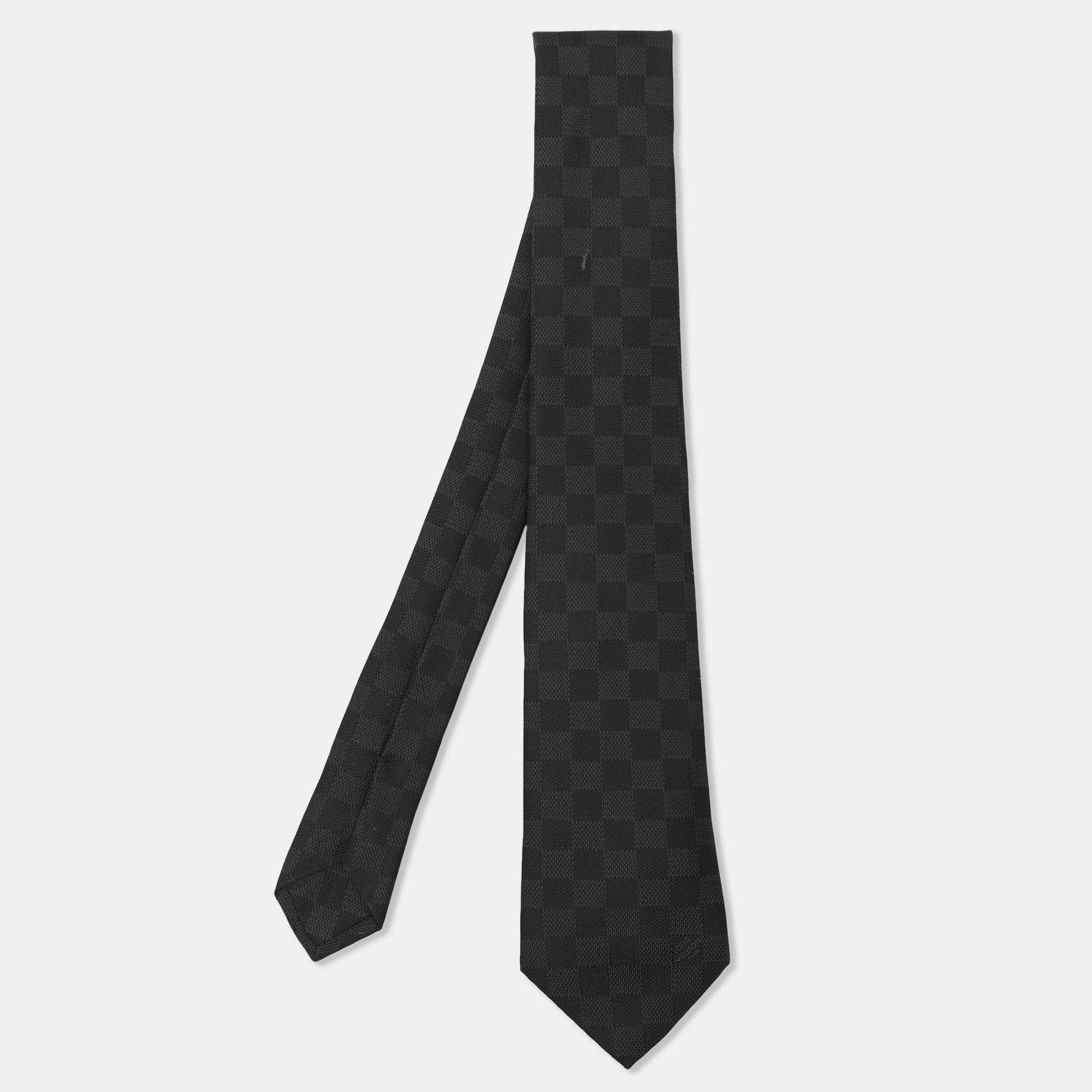 

Louis Vuitton Black Silk Damier Classique Neck Tie