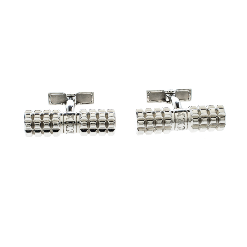 Louis Vuitton Digit Silver Tone Cufflinks