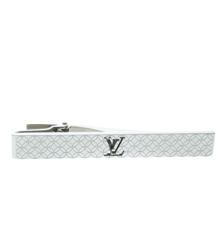 Buy Louis Vuitton Champs Elysees Engraved Monogram Flower Silver Tone Tie Pin 171658 at best ...