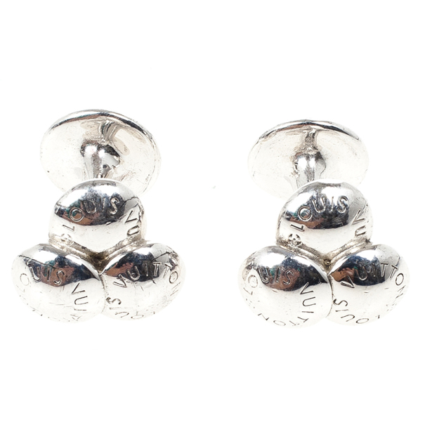 Louis Vuitton Silver Bouquet Cufflinks Louis Vuitton | The Luxury Closet