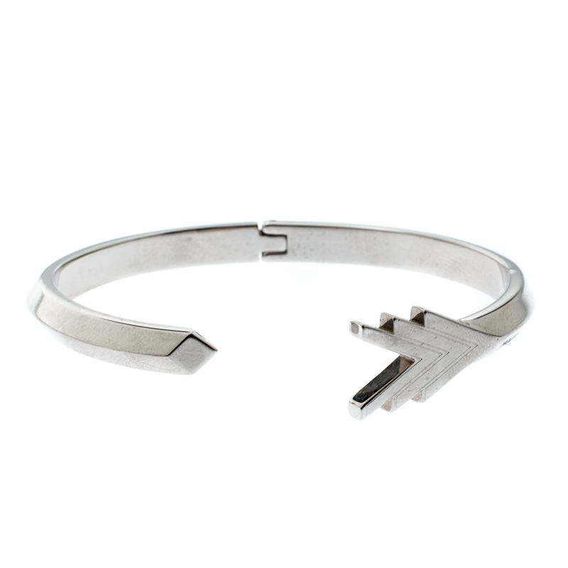 Louis Vuitton VVV Silver Tone Hinged Cuff Bracelet Louis Vuitton