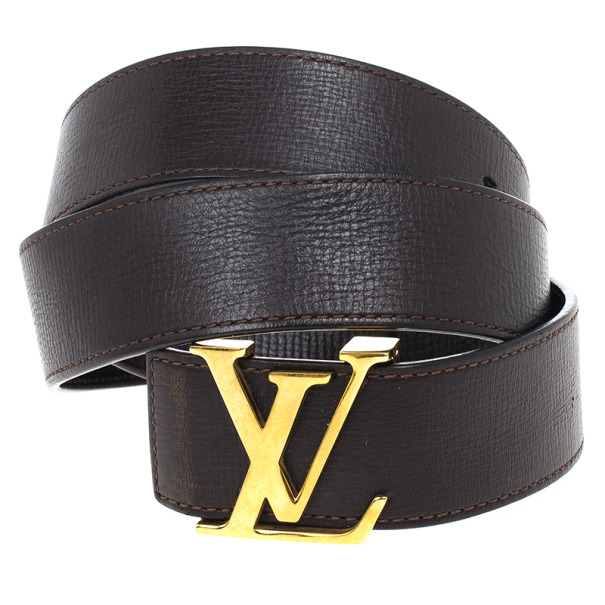 Louis Vuitton Black Utah Leather Initiales Belt - Yoogi's Closet