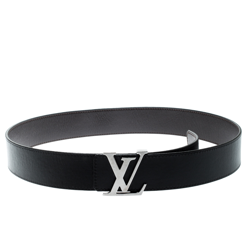 Louis Vuitton Black Leather Reversible Initials Belt Size 85 CM Louis ...