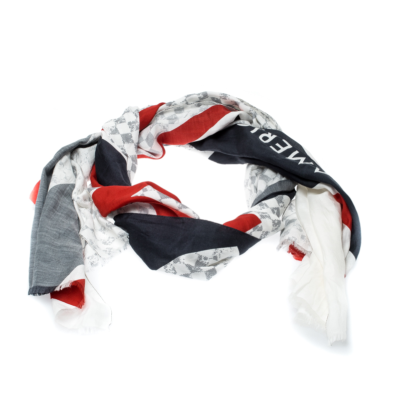 Louis Vuitton Multicolor Cotton & Silk Lattitude Stole