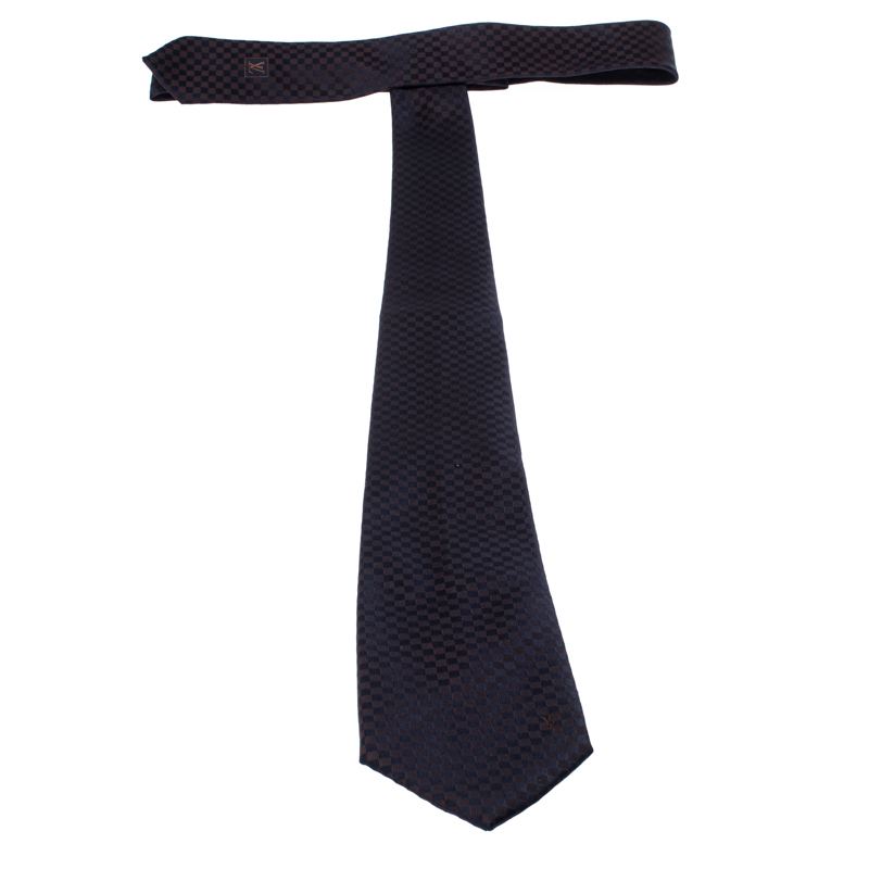 LOUIS VUITTON Neck tie silk black tie ,Lv tie ,Lv necktie ,Silk 100%  Authentic