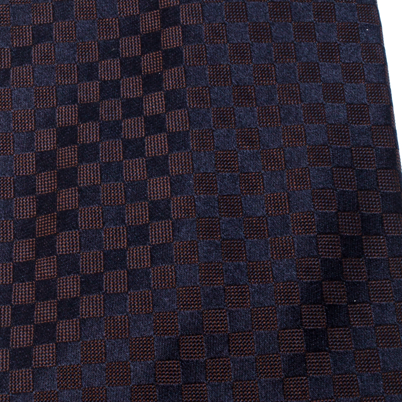 Louis Vuitton Navy Blue Petit Damier Pattern Jacquard Silk Classic Tie Louis  Vuitton