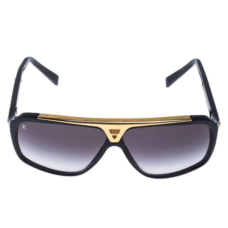 Louis Vuitton Black Gold/ Black Gradient Aviator Sunglasses Louis | TLC