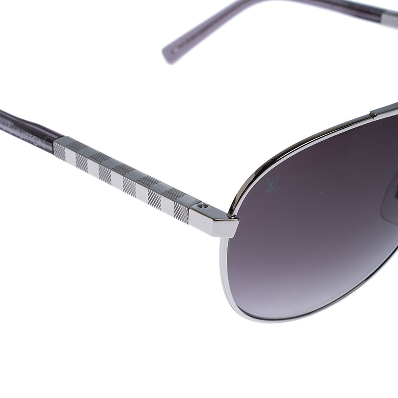 Men's silver-tone Louis Vuitton Attitude Pilote sunglasses with