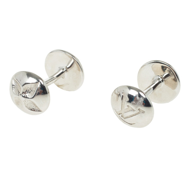 Louis Vuitton Silver Monogram Flower Cufflinks Silvery Metal ref.410238 -  Joli Closet