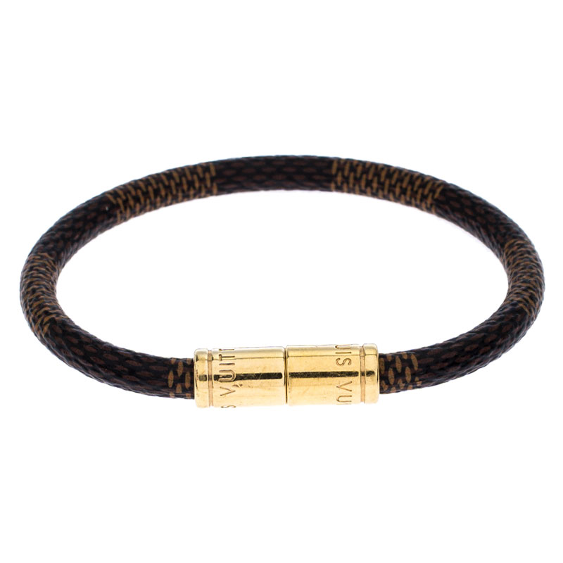 Pre Owned سوار لوي فيتون كييب إيت كانفاس دامييه ذهبية