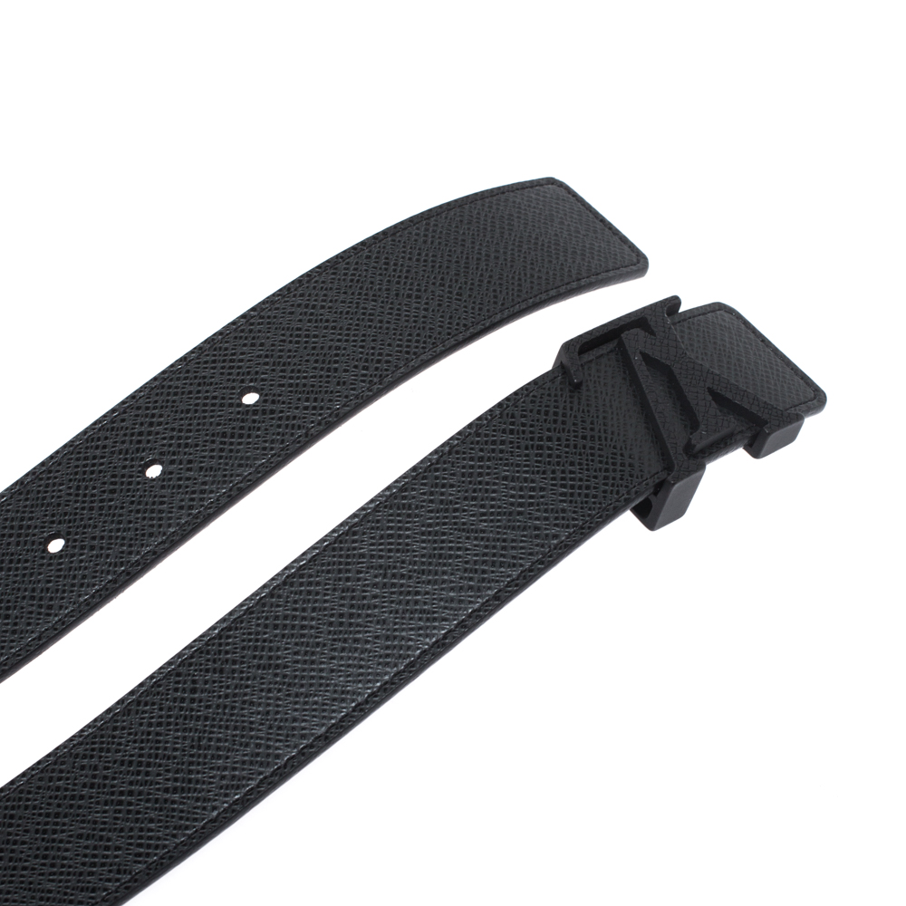 Louis Vuitton Grey Initial Taiga Reversible Belt 38 – The Closet