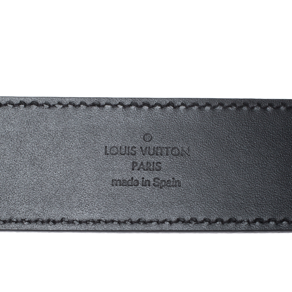 LOUIS VUITTON Taiga 35mm LV Initiales Belt 105 42 Black 1275579