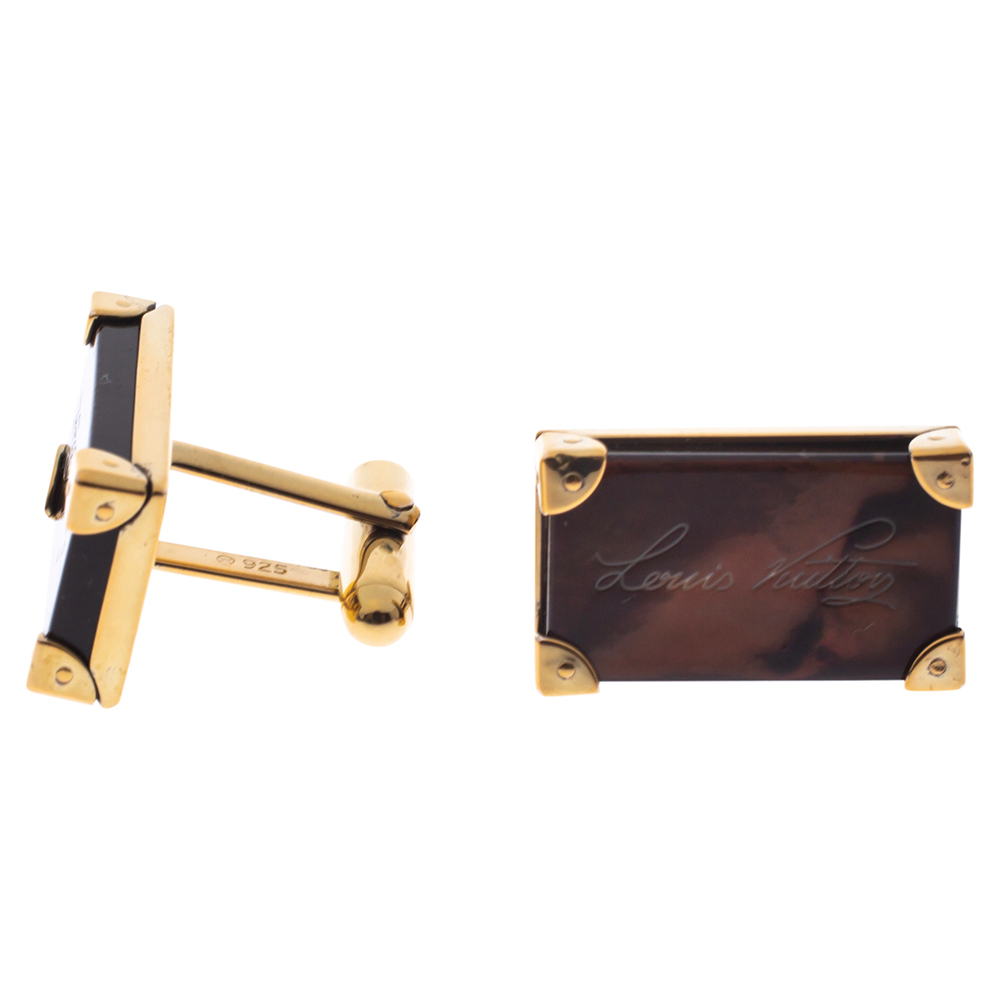 

Louis Vuitton Brown Signature Rectangular Cufflinks