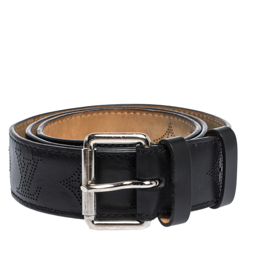 

Louis Vuitton Black Monogram Mahina Leather Belt