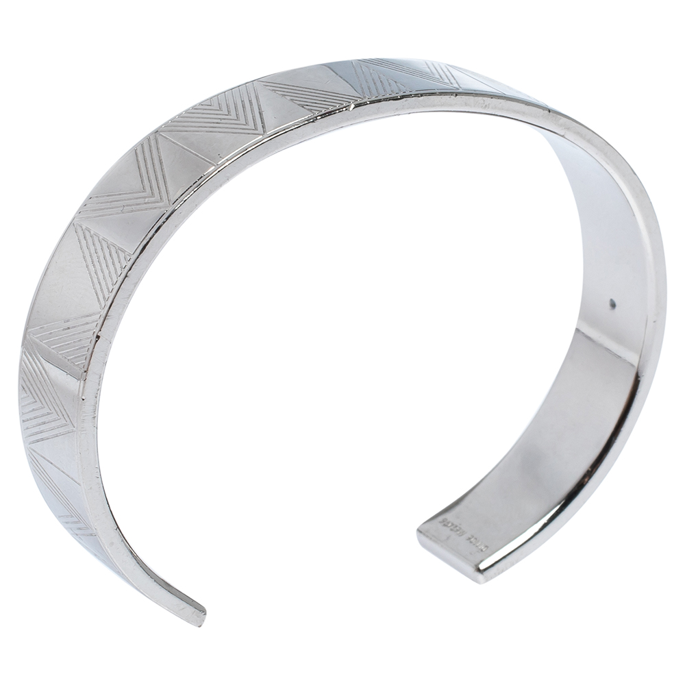 

Louis Vuitton Silver Tone Shadow V Open Cuff Bracelet