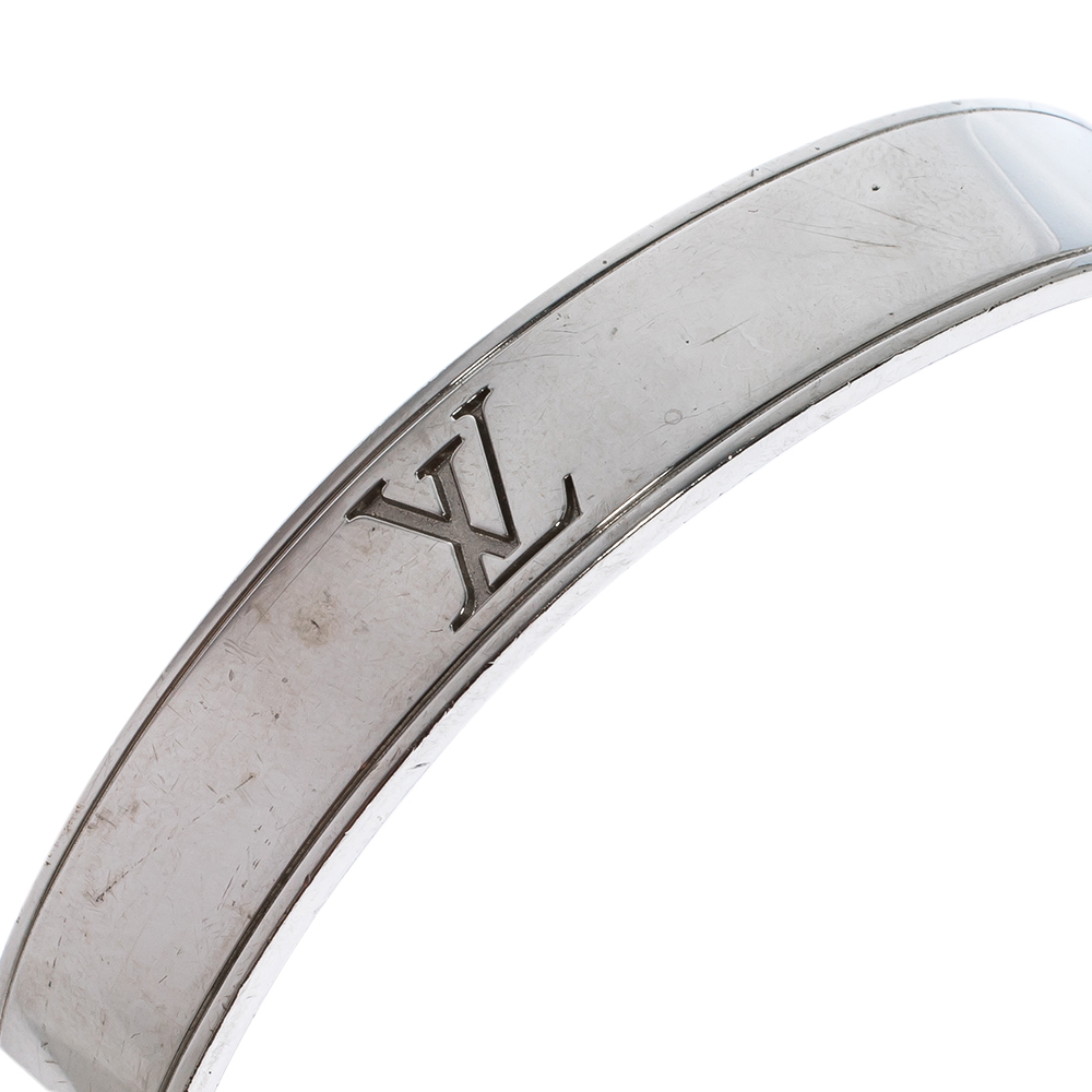 Louis Vuitton Curve it Leather Silver Tone Bracelet Louis Vuitton | TLC