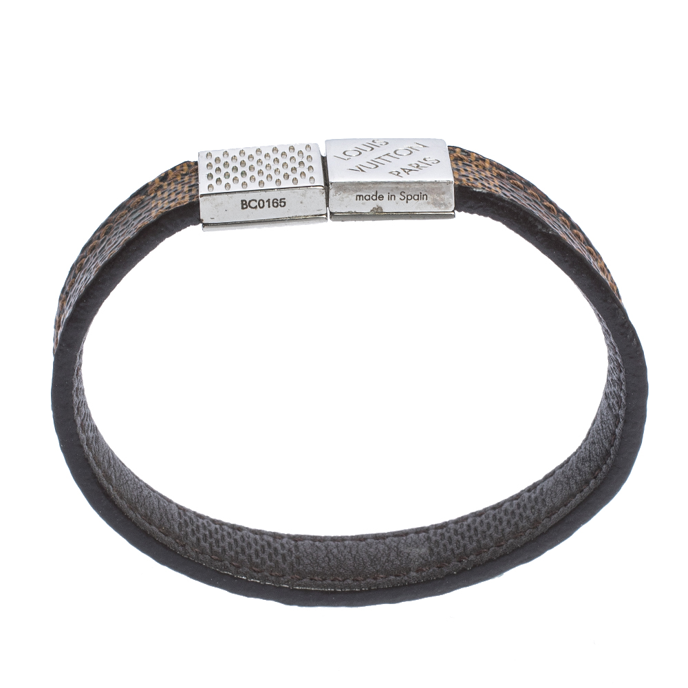 LOUIS VUITTON Damier Ebene Pull It Bracelet 19 219351