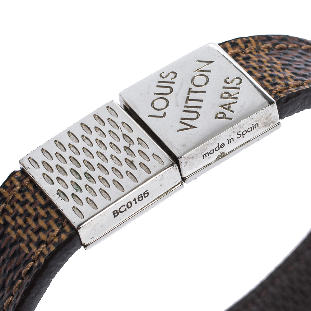 LOUIS VUITTON Damier Ebene Pull It Bracelet 19 219351