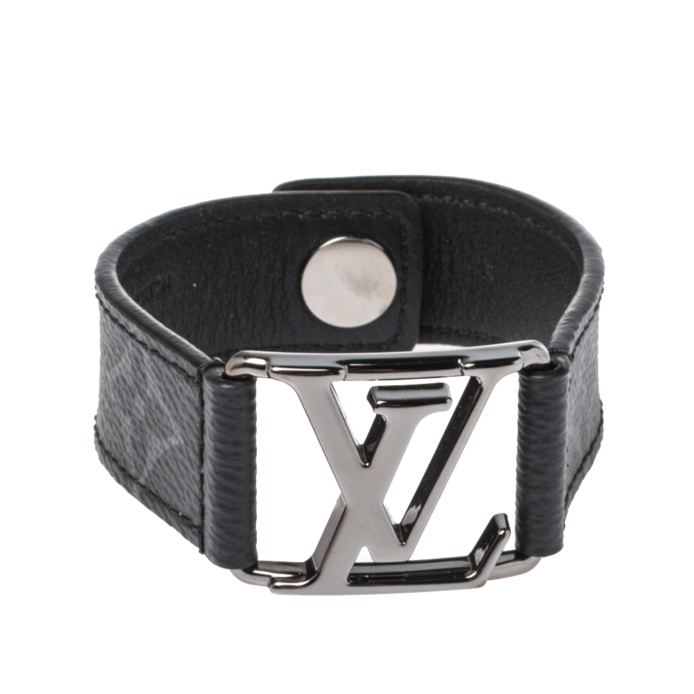Louis Vuitton LV Pin Bracelet Grey Monogram Eclipse. Size 21
