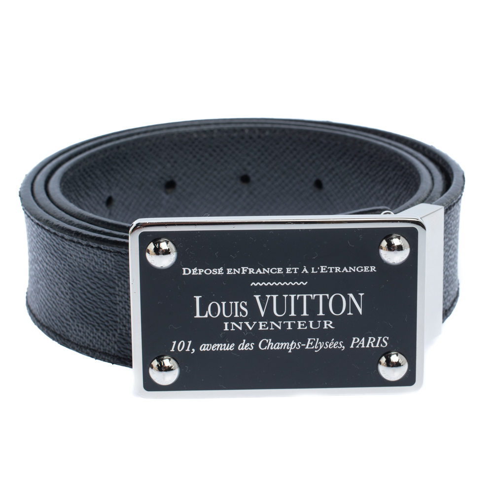 

Louis Vuitton Damier Graphite Canvas Inventeur Reversible Belt, Black