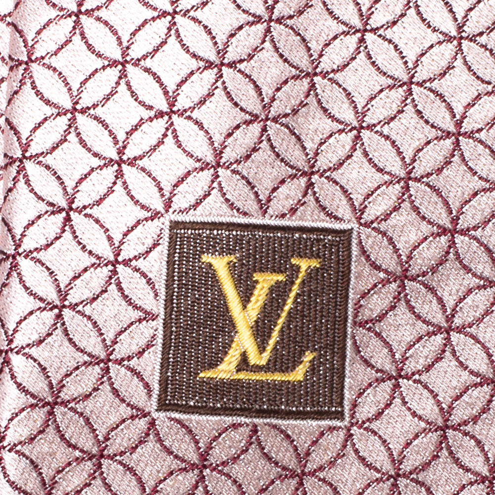 

Louis Vuitton Pink Silk Jacquard Tie