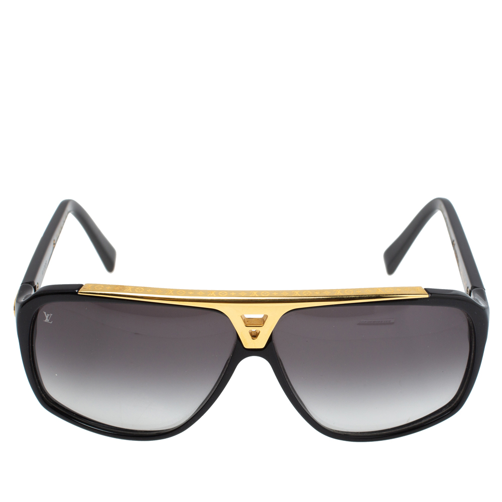 

Louis Vuitton Black Gold/ Black Gradient Z0105W Evidence Aviator Sunglasses, Grey