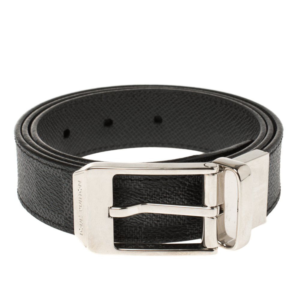 

Louis Vuitton Damier Graphite Canvas Buckle Belt, Black