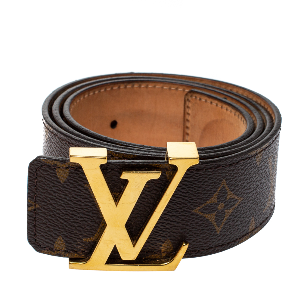 

Louis Vuitton Mongoram Canvas Initiales Buckle Belt, Brown