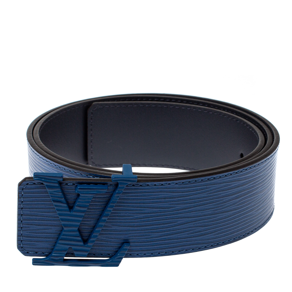 

Louis Vuitton Blue Epi Leather LV Initiales Belt
