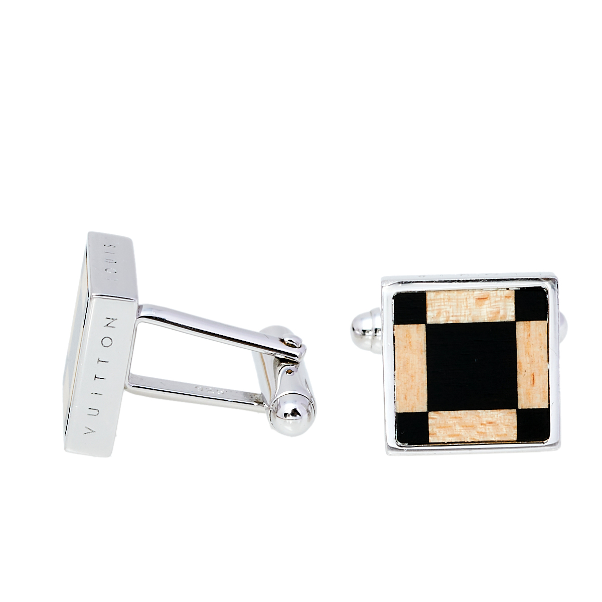 

Louis Vuitton Damier Sterling Silver Wooden Square Cufflinks