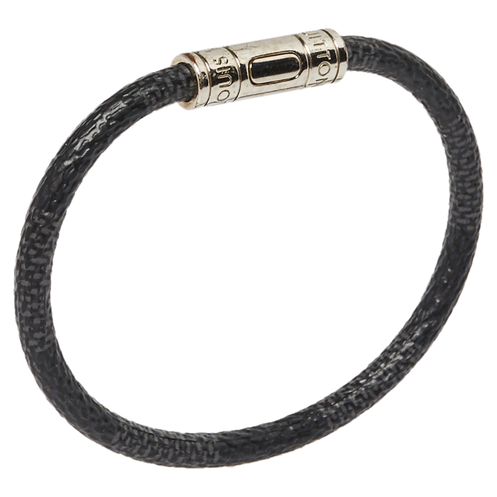 

Louis Vuitton Black Damier Canvas Keep It Bracelet