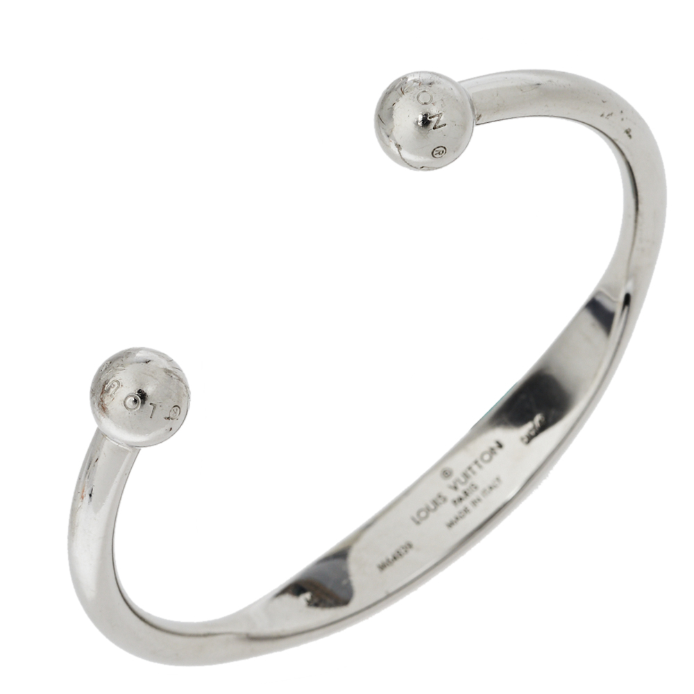 

Louis Vuitton Monogram Jonc Cuff Bracelet, Silver