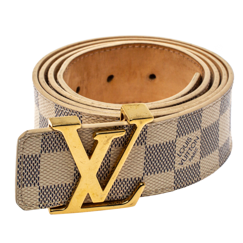 

Louis Vuitton Damier Azur Canvas LV Initiales Belt, Grey