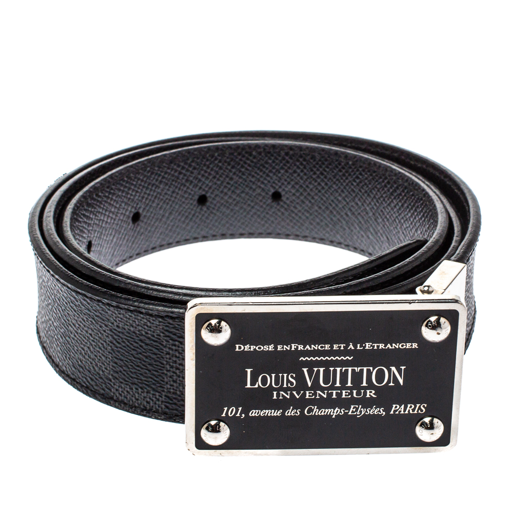 

Louis Vuitton Damier Graphite Canvas Reversible Inventeur Belt, Black