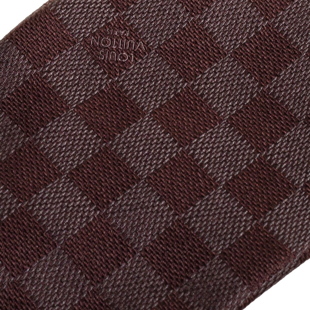 

Louis Vuitton Brown Damier Ebene Silk Classic Tie