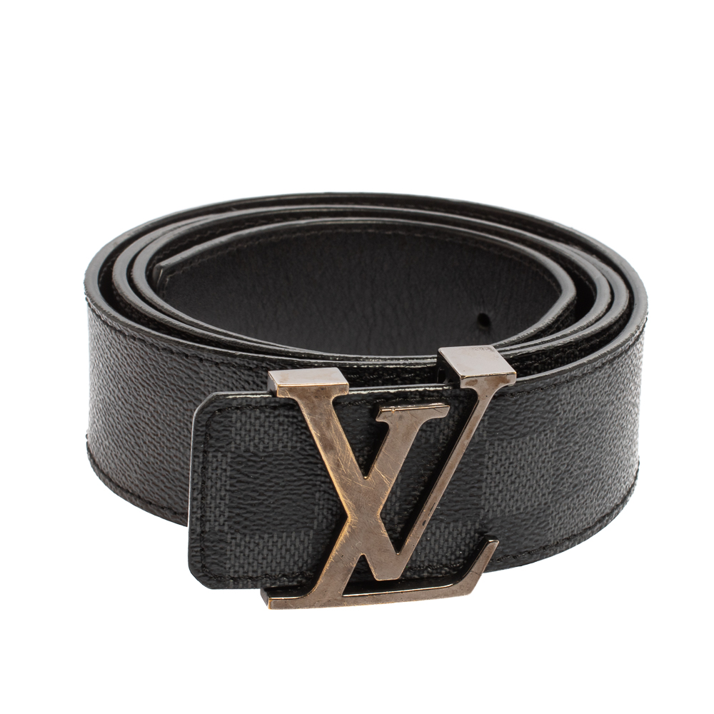 

Louis Vuitton Damier Graphite Canvas LV Initiales Belt, Black