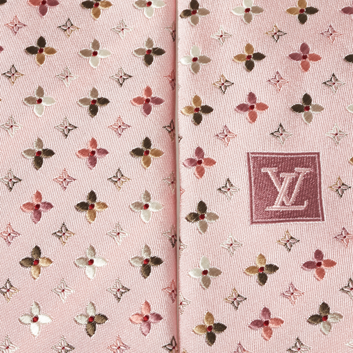 

Louis Vuitton Pink Monogram Jacquard Silk Tie