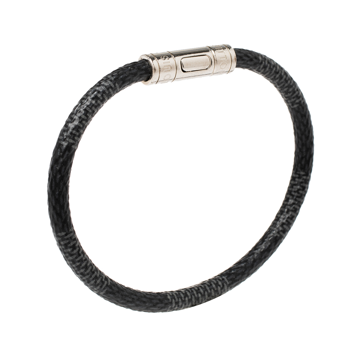 

Louis Vuitton Graphite Damier Canvas Keep It Bracelet, Black