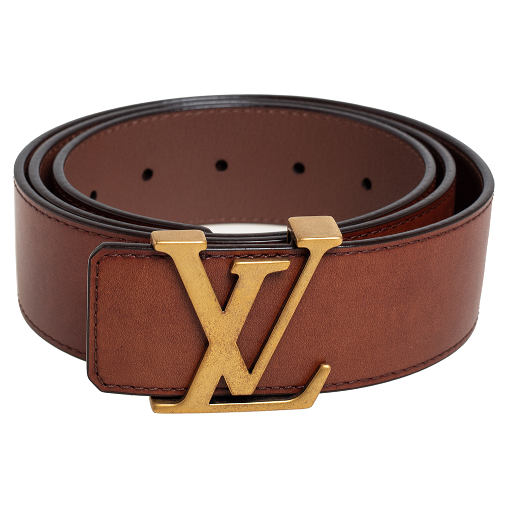 

Louis Vuitton Brown Leather LV Initiales Belt