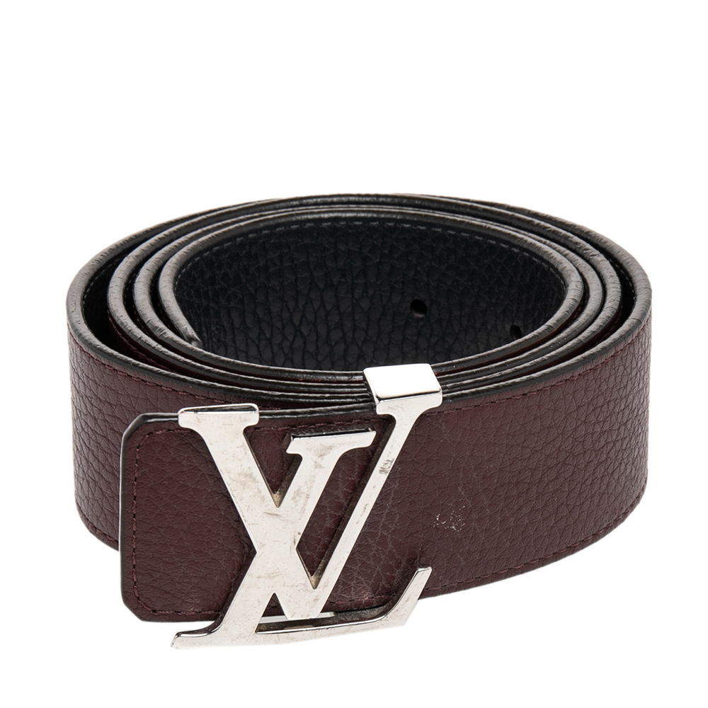 

Louis Vuitton Brown /Black Leather Reversible Initiales Belt Size
