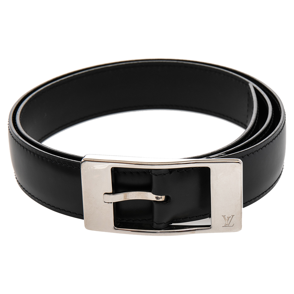 

Louis Vuitton Black Leather Ceinture Mirage Belt