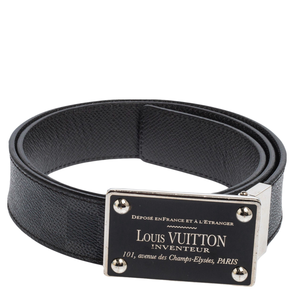 

Louis Vuitton Damier Graphite Canvas Reversible Inventeur Belt, Grey